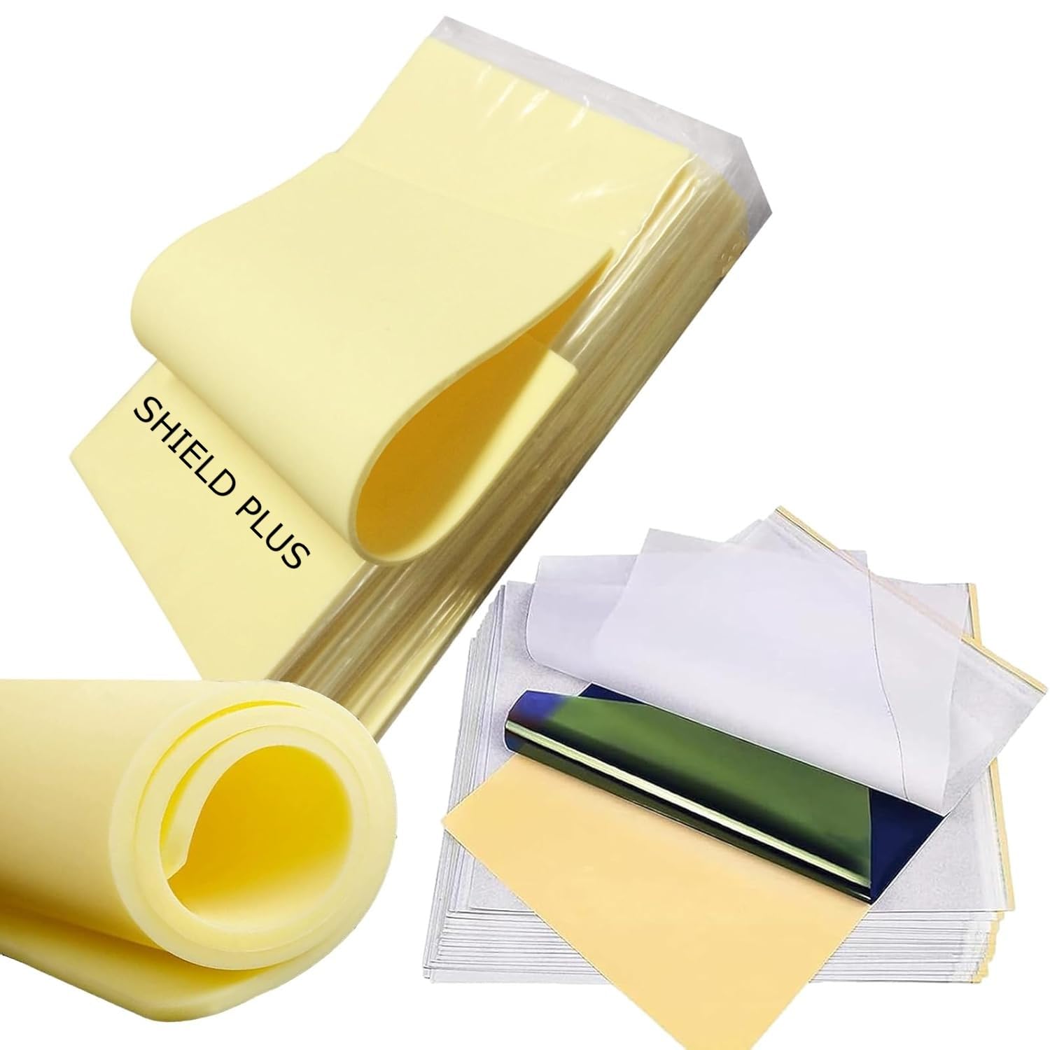 3mm(A4) Tattoo Skin Practice Kit - SHIELD PLUS 4pcs Tattoo Fake Skin Thick Silicone Skin and 15pcs Tattoo Tracing Paper Tattoo Stencil Paper Tattoo Supplies Tattoo Practice Kit-picture-37