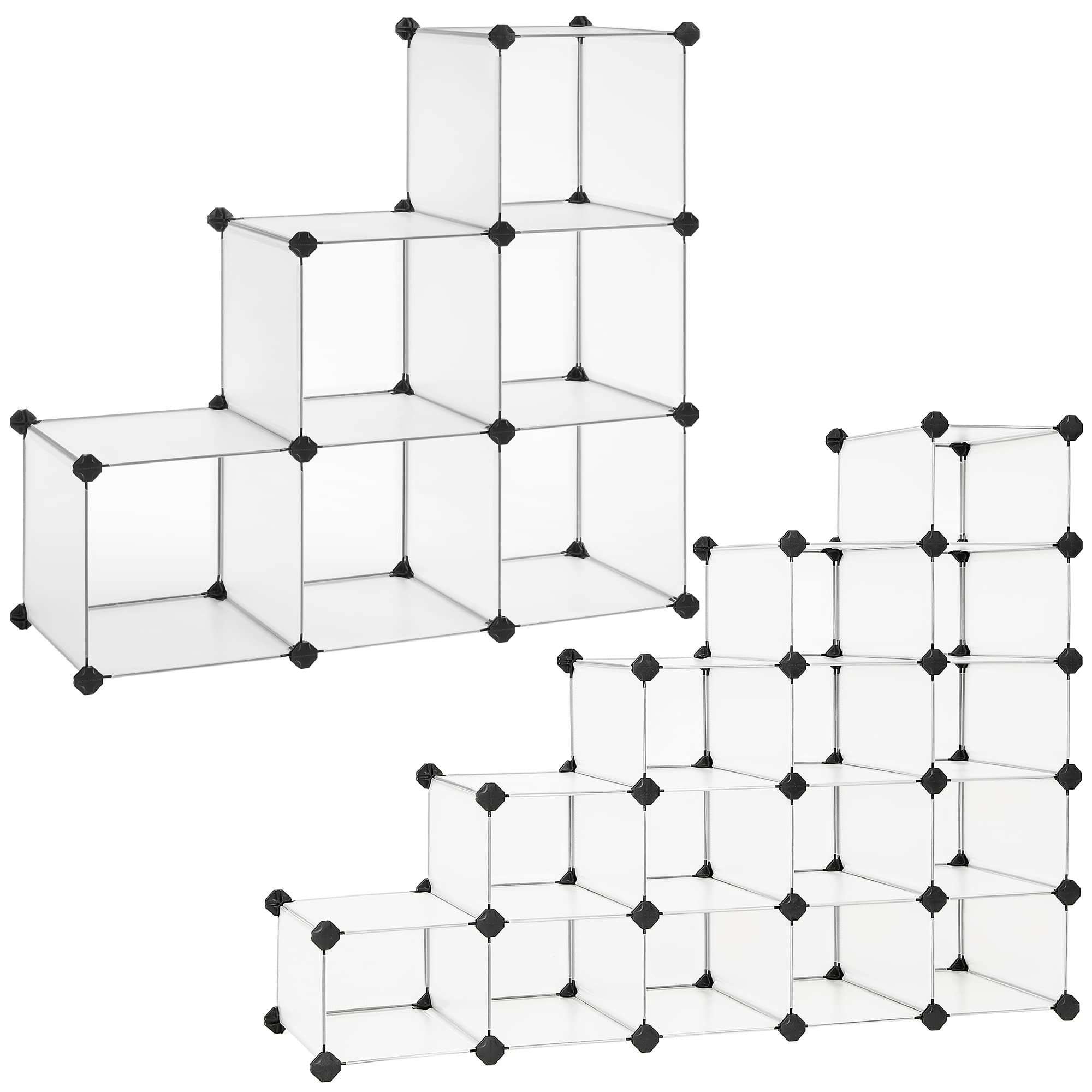 SONGMICS Cube Organizer: Shoe Rack, Modular Cabinet, White