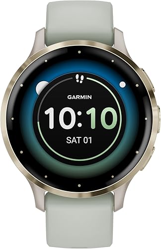 Miniatura 5 de Garmin Venu 3S Reloj inteligente avanzado de seguimiento de salud y fitness con bisel de acero inoxidable dorado suave y funda de marfil y banda de
