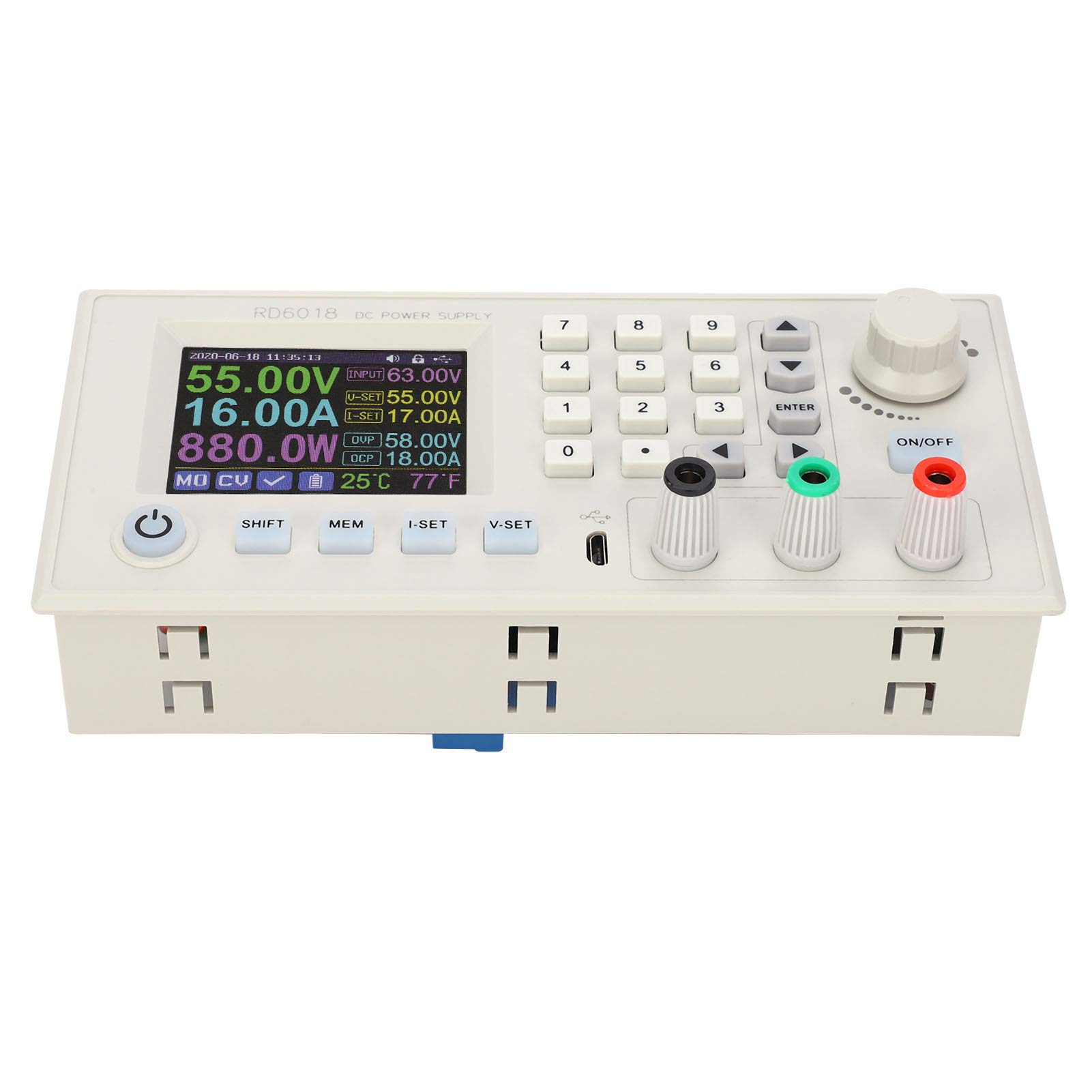 FTVOGUE Moduł CNC DC DC, Regulowany moduł Zasilania, Obniżanie i Zwiększanie Napięcia od 6-70 V do 0-60 V dla Laboratoriów i Konserwacji Elektroniki (RD6018)