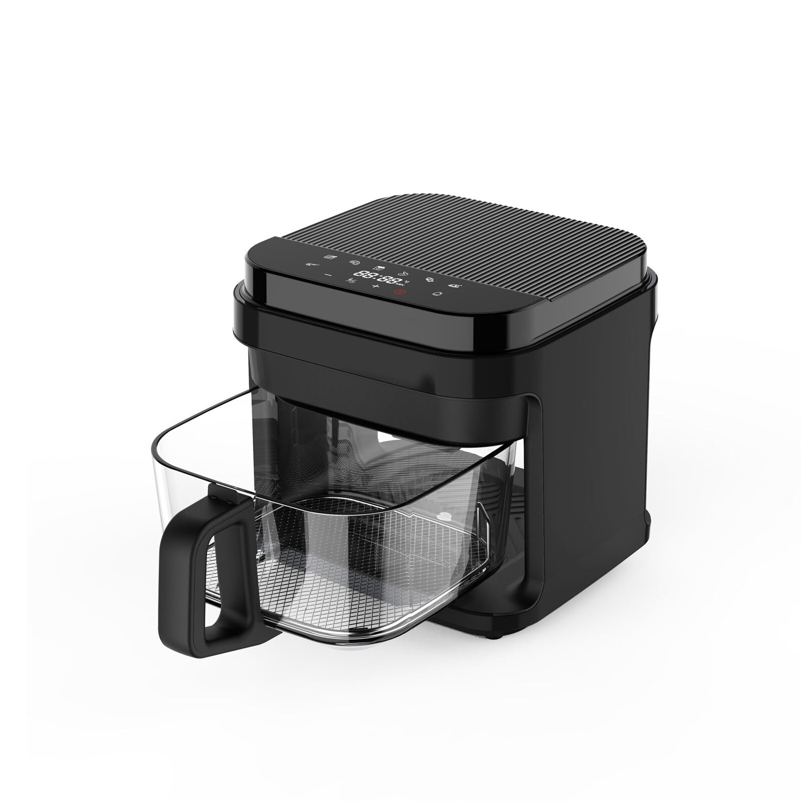 Healthy Choice 6.5L Glass Digital Air Fryer - Detachable Glass Pot, Easy-to-Use Controls, Timer, Temperature Controls. Accessories: Mesh Tray & Heatproof Mat.