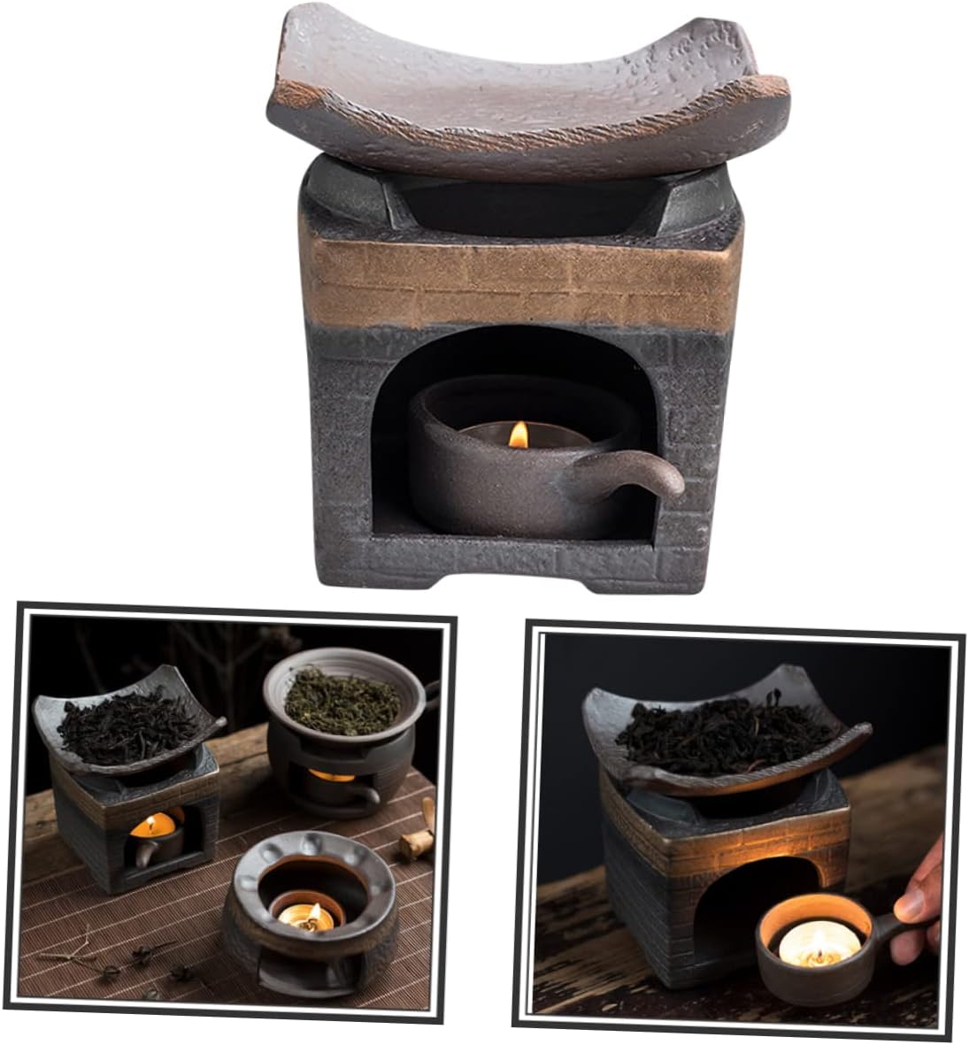 Ceramic Teapot Warmer with Heat Preservation Function Tea Stove for Home and Office Use Tea Lovers Keeps and Milk Warm