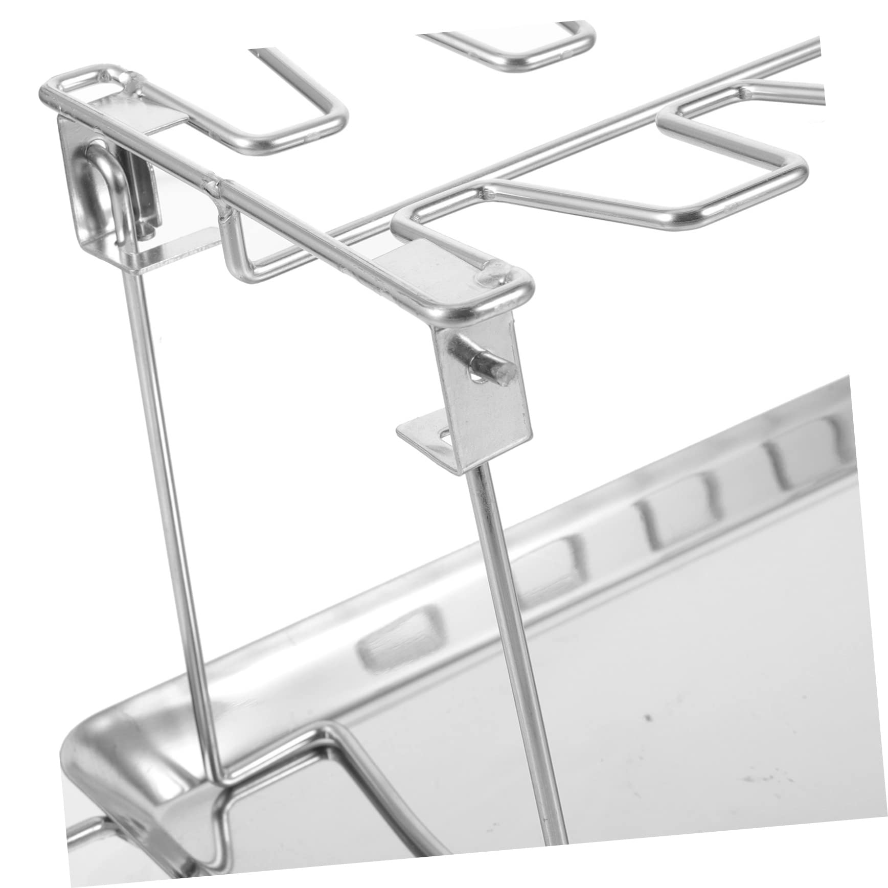 Set Forchetta e Griglia da Arrosto Pieghevoli in Acciaio Inox | Colore Argento, per Campeggio e Barbecue All’aperto, Vassoio e Struttura Pratica