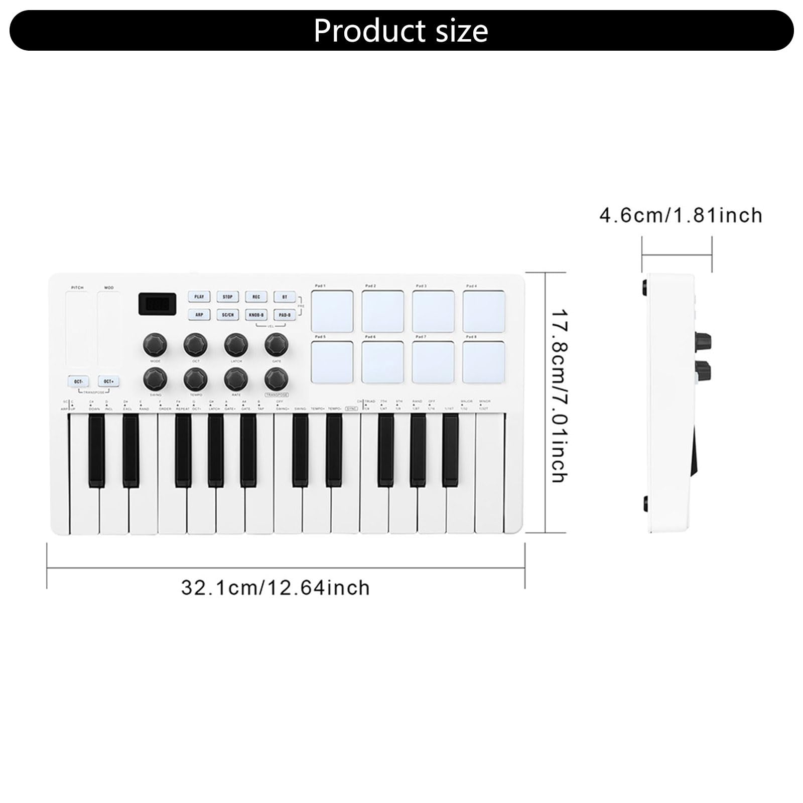 25 Controller per tastiera Strumento di produzione musicale portatile Texture adatto per controller di produzione musicale da studio e da viaggio
