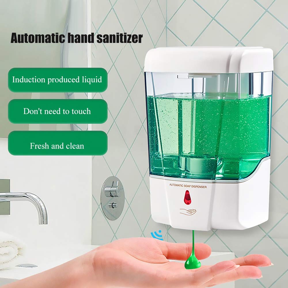 600ml Dispenser di Sapone Liquido Sensore Ir Automatico Dispenser di Sapone da Parete Pompa per Lozione del Sapone da Cucina Senza Contatto per Il Bagno della Cucina A