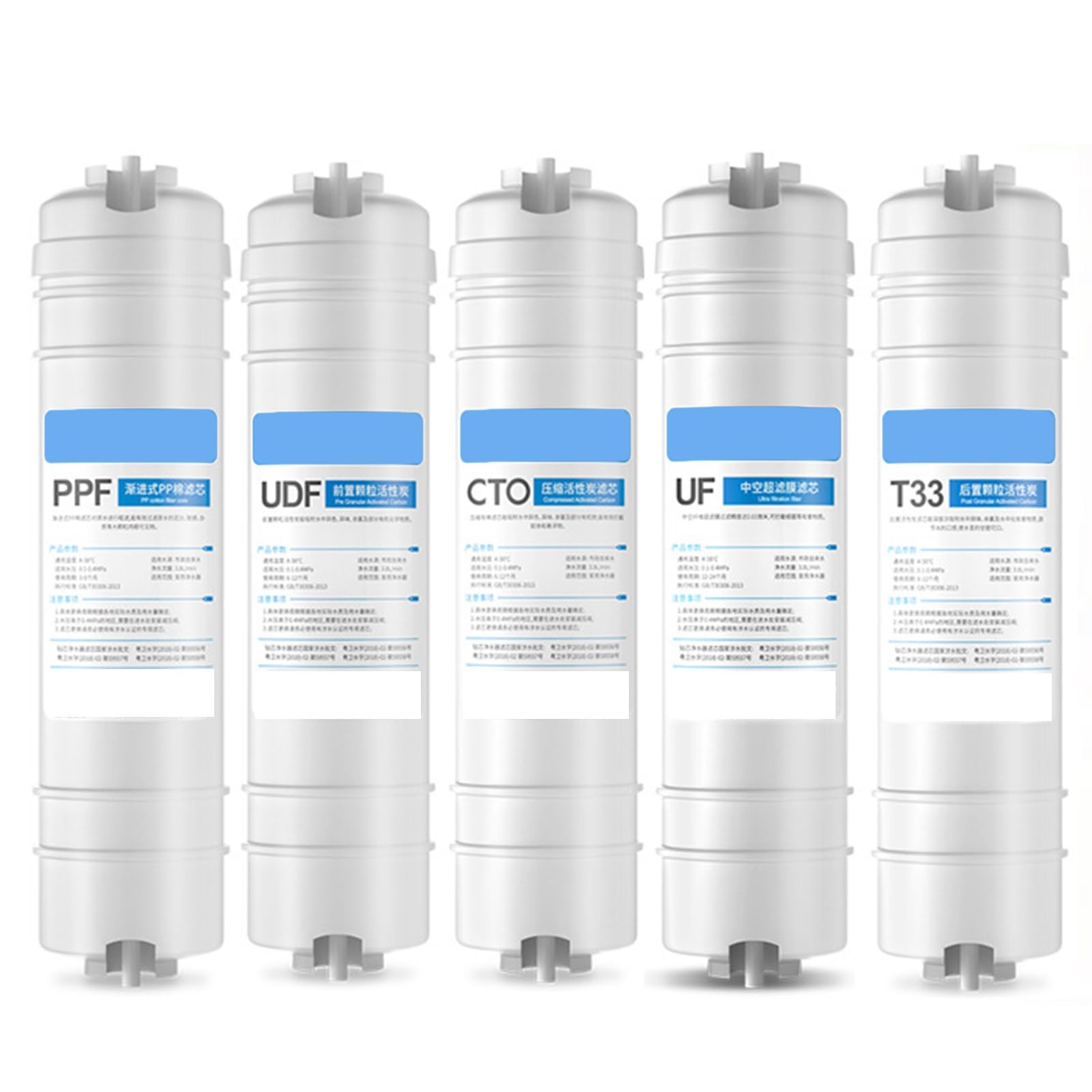 5-stopniowy filtr wymienny do odwróconej osmozy z szybkozłączką, Kompletny zestaw filtrów wymiennych, Do 5-stopniowego systemu filtracji wody z odwróconą osmozą