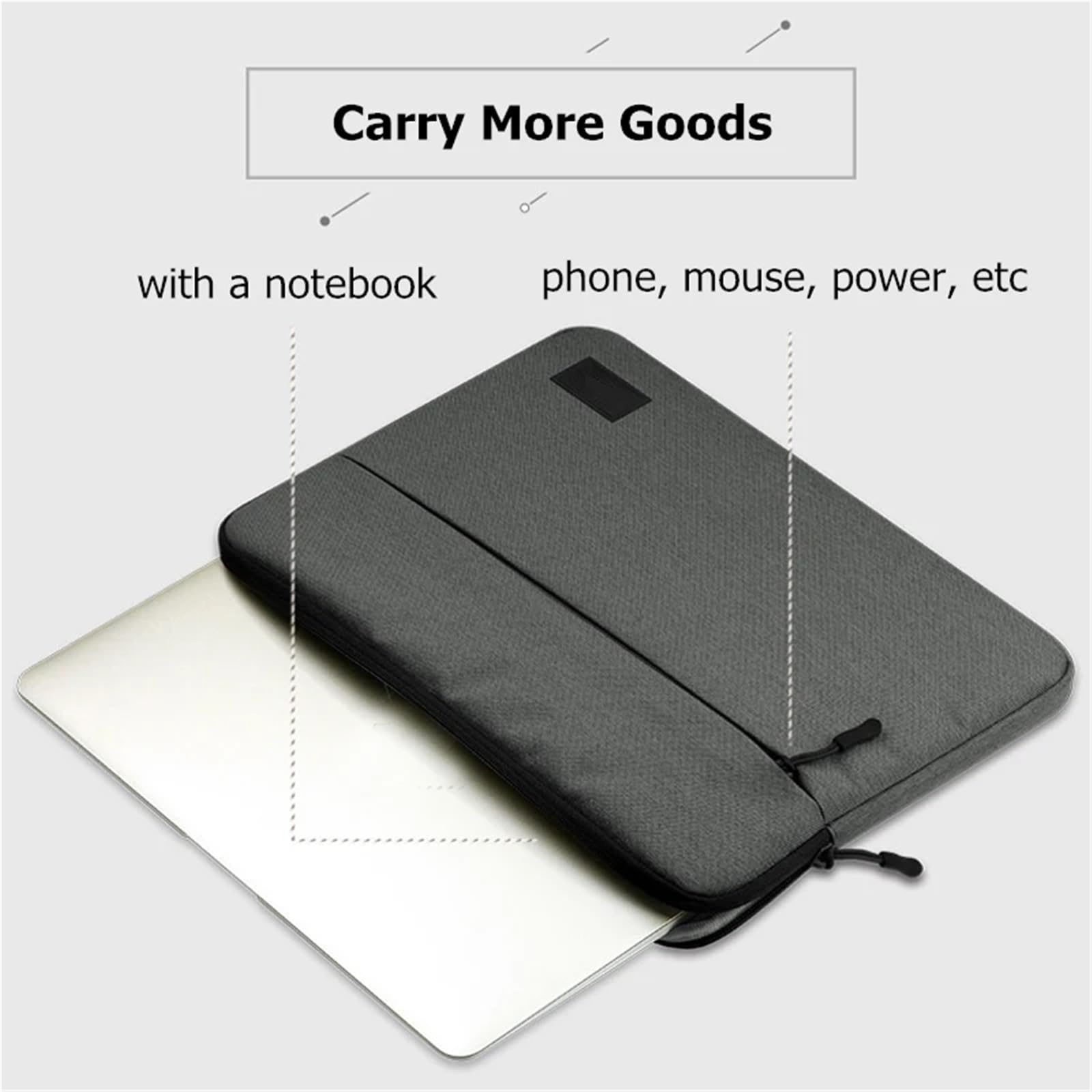 Borsa for laptop 11 12 13 14 15 for computer con vescica interna in denim da,6 pollici per Computer Compatibile(Light grey,13 inch)