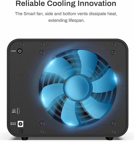 Miniatura 9 de TERRAMASTER Caja para disco duro externo D4-320 - 4bay USB 3.2 Gen2 10Gbps Tipo-C Almacenamiento USB Intercambiable en caliente Plug and Play (sin