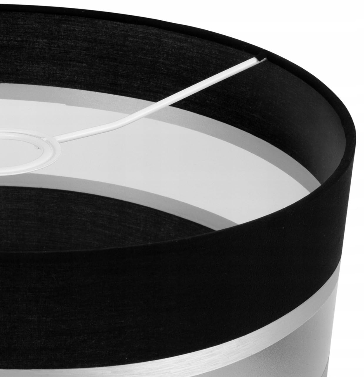 Light-Home Elegance Lampenschirm - Moderner Lampenschirm für Deckenleuchte - für Schlafzimmer Wohnzimmer und Küche Deckenleuchten im Loftstil modern - Textil für E27 - Schwarz 40cm