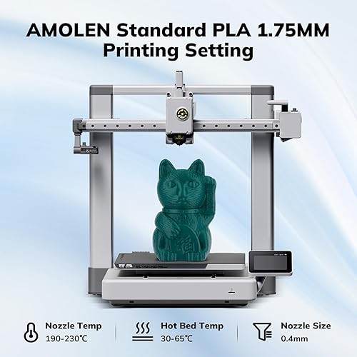 Miniatura 3 de AMOLEN Filamento PLA para impresora 3D, filamento PLA de alta velocidad de 23.622 ins de 0.069 in, PLA verde bosque, 2.2 libras, precisión