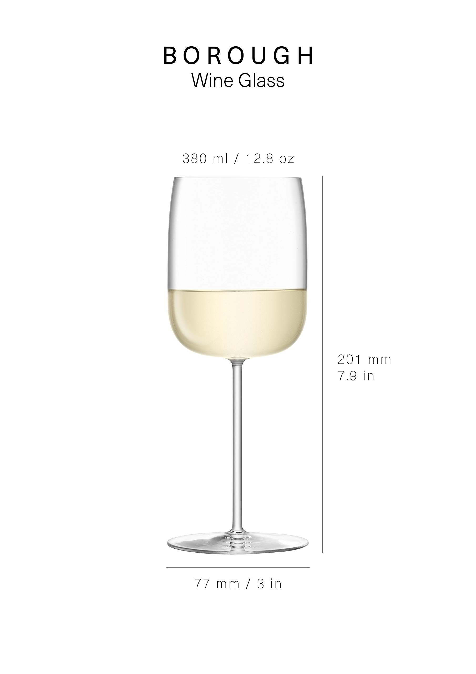 LSA International Borough BG12 Copa de vino, 380 ml, 4 unidades, transparente