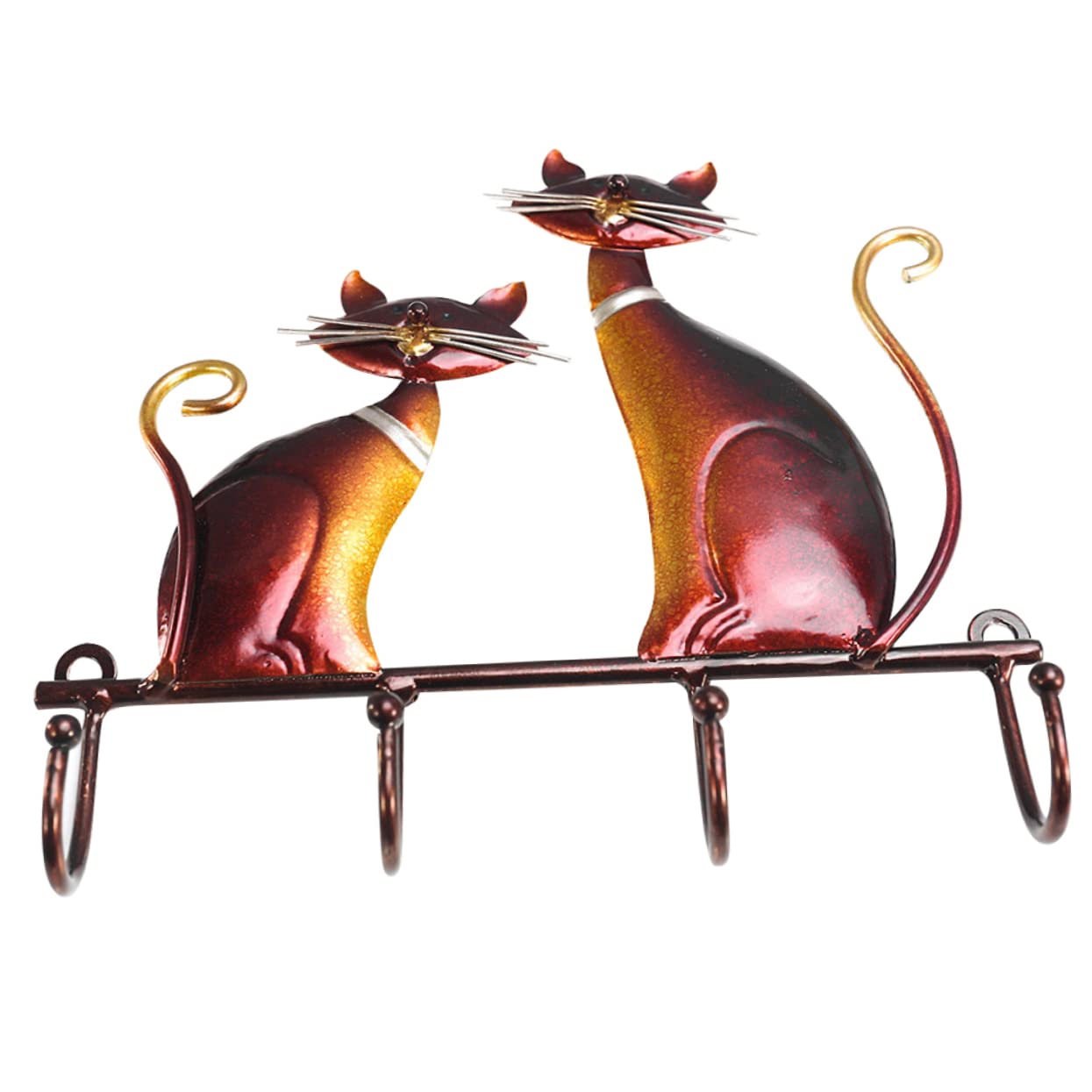 LABRIMP Gancho Retro para Abrigos y Sombreros de Hierro Rojo Forma de Gato