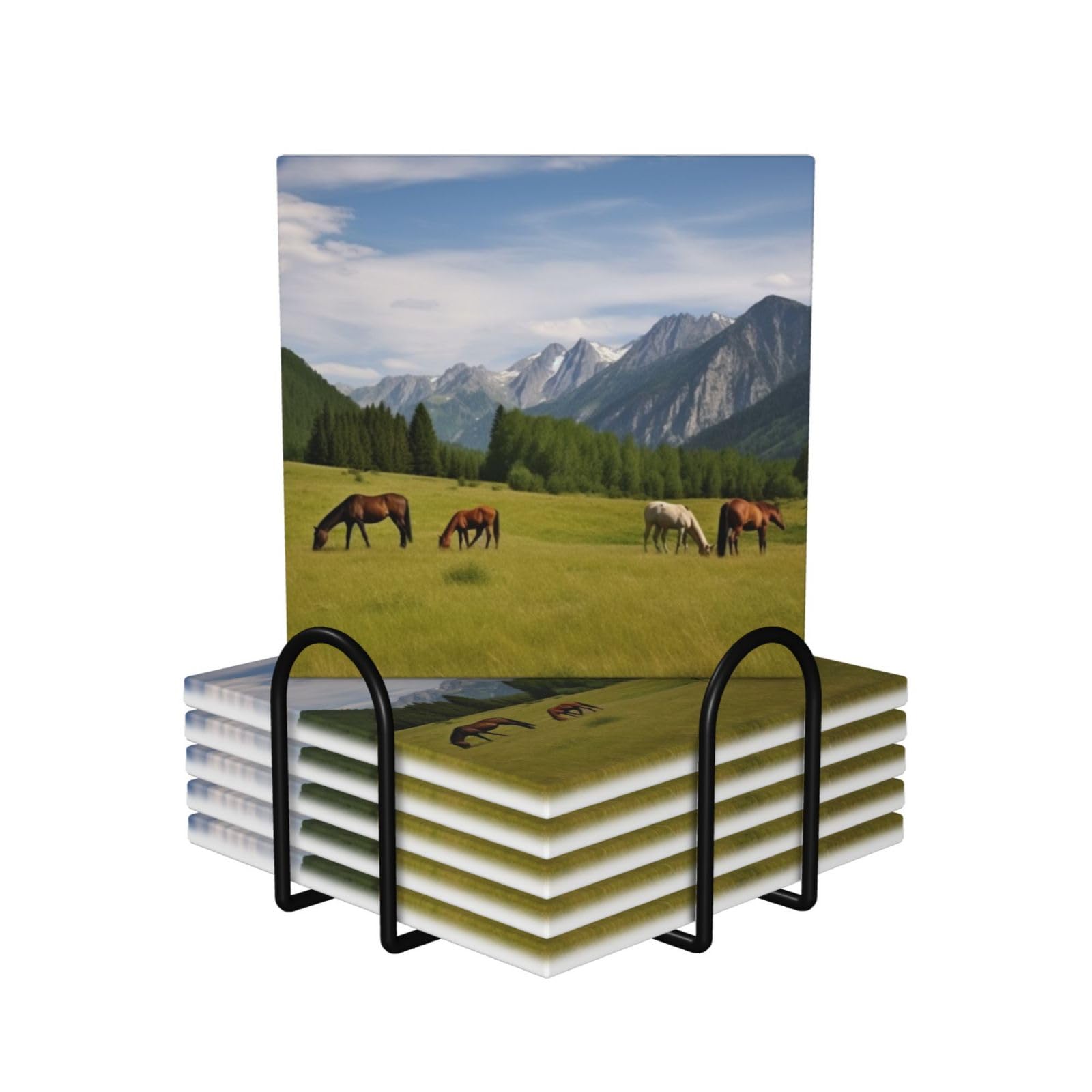 Dessous de verre en céramique avec support décoration d'intérieur table