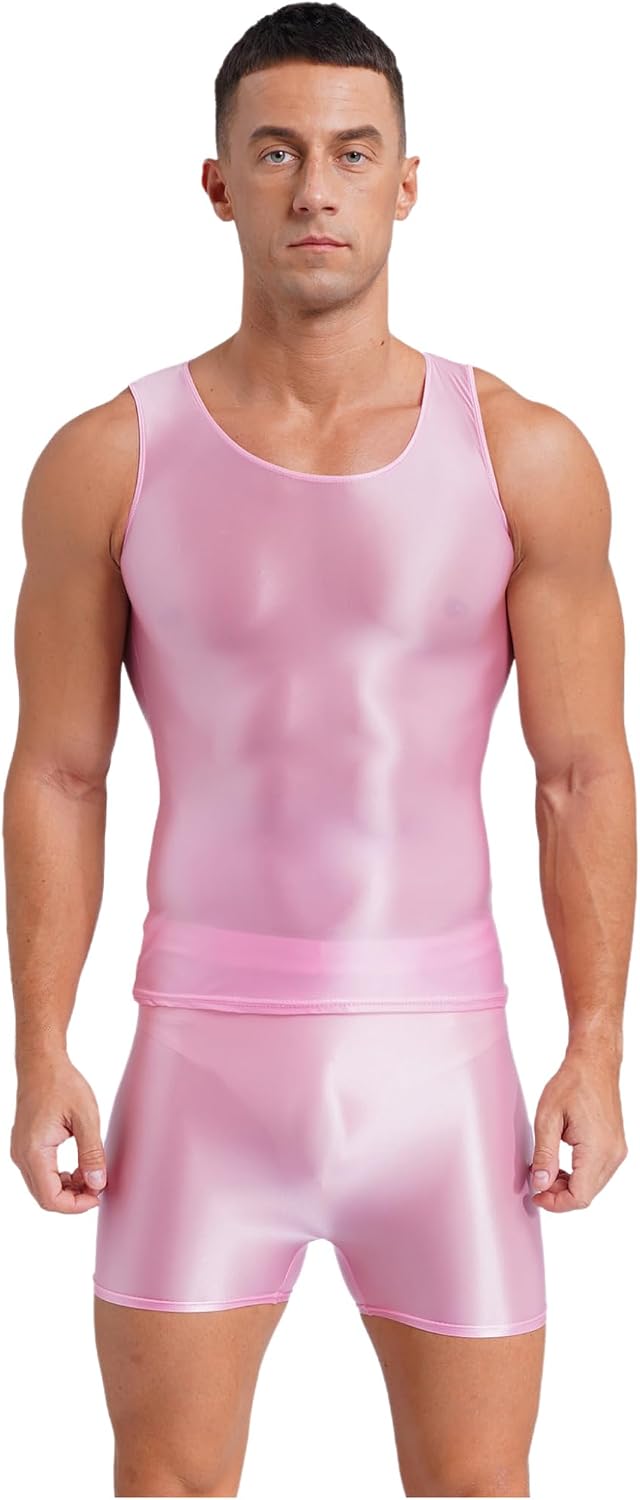 Lejafay Men Shapewear Outfit Compression Shirts Undershirts Tank Top Vest with Shorts Sports Set