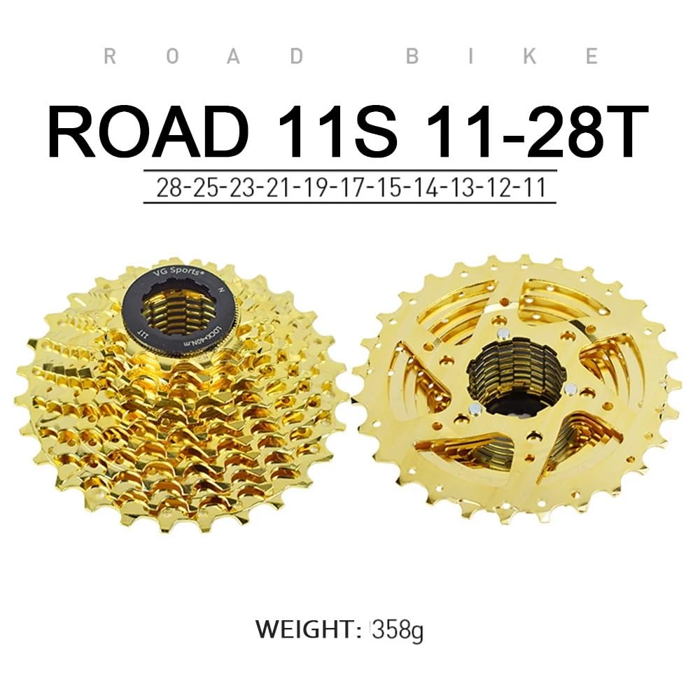 Ruota Libera Ruota libera for mountain bike 8/9/10/11 velocità Volano for bici da corsa in oro for mountain bike Volano for cassetta leggero resistente all'usura Cassette Pignoni E Ruote Libere(11S-28