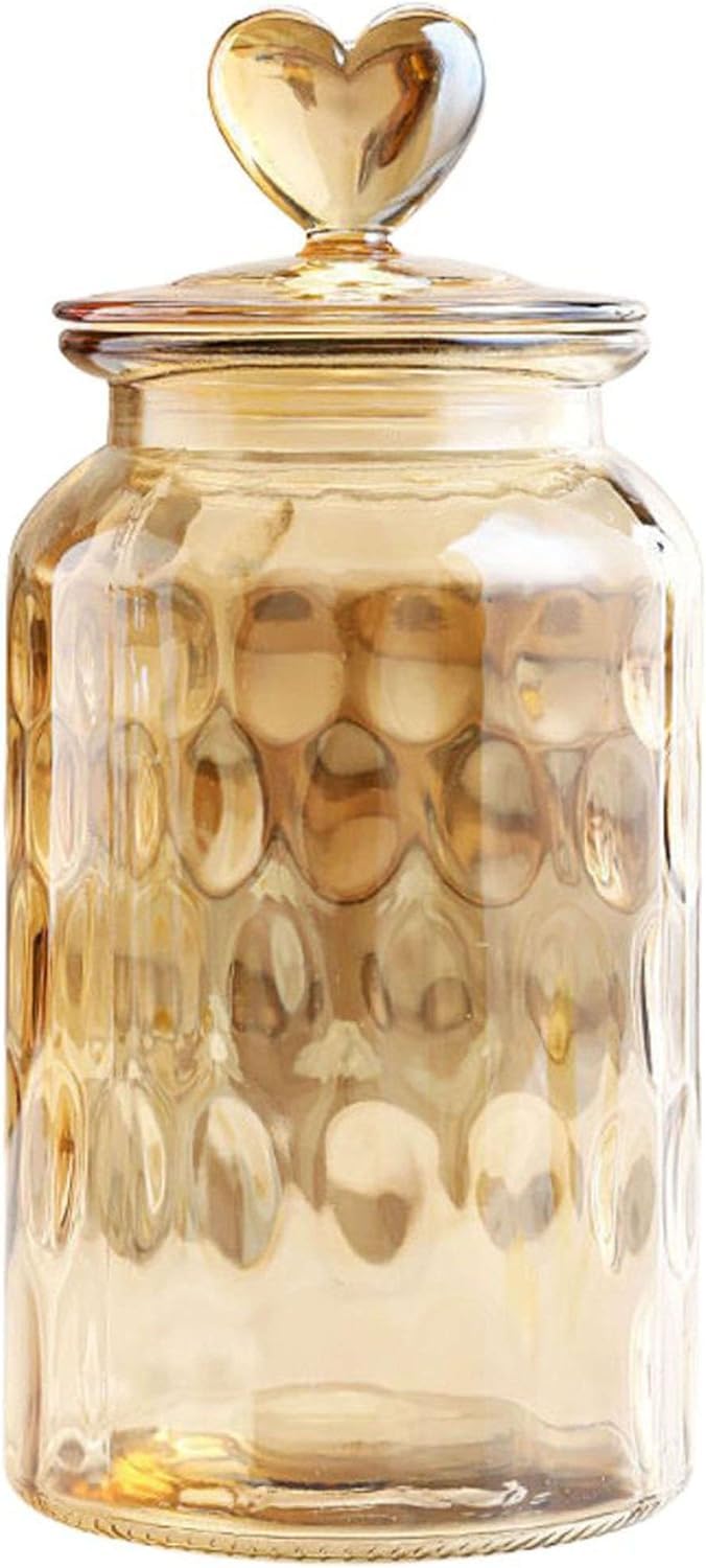 SBZIOJHDR ceramic tea jar, Glass Storage Jars - Clear Candy Jar, Love Food Pot For Cookies Snacks Dried Fruits And Nuts -grid-11 * 11 22.5cm(Water Drop)