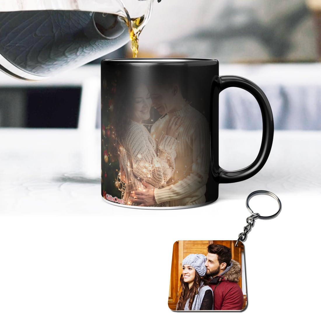 GiftsOnn Personalized Gift Custom Photo Printed Microwave Safe Coffee Mug for Gift to Couples Wife Husband Boyfriend Girfriend Brother 325 ml, Design 6