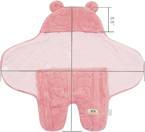 Miniatura 8 de BlueSnail Cómoda manta para envolver al recién nacido, suave y transpirable (oso gris claro)