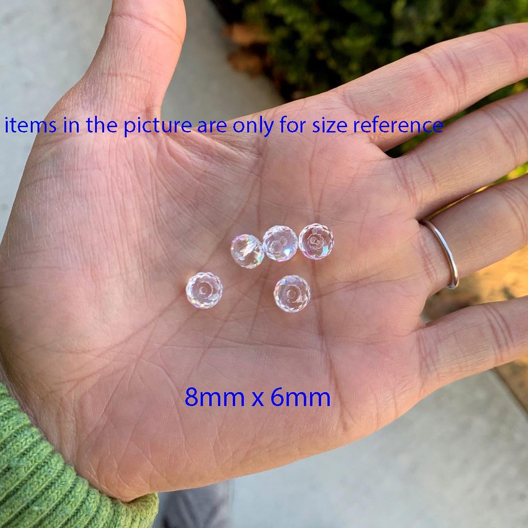 100 perline di cristallo Adabele austriaco sfaccettate da 8 mm, distanziatori solari arancioni, compatibili con cristalli Swarovski Preciosa SS1R-812 5040