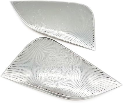 Interior Matte Silver Front Door Speaker Round Cover Mesh Grille Designed for Model 3
