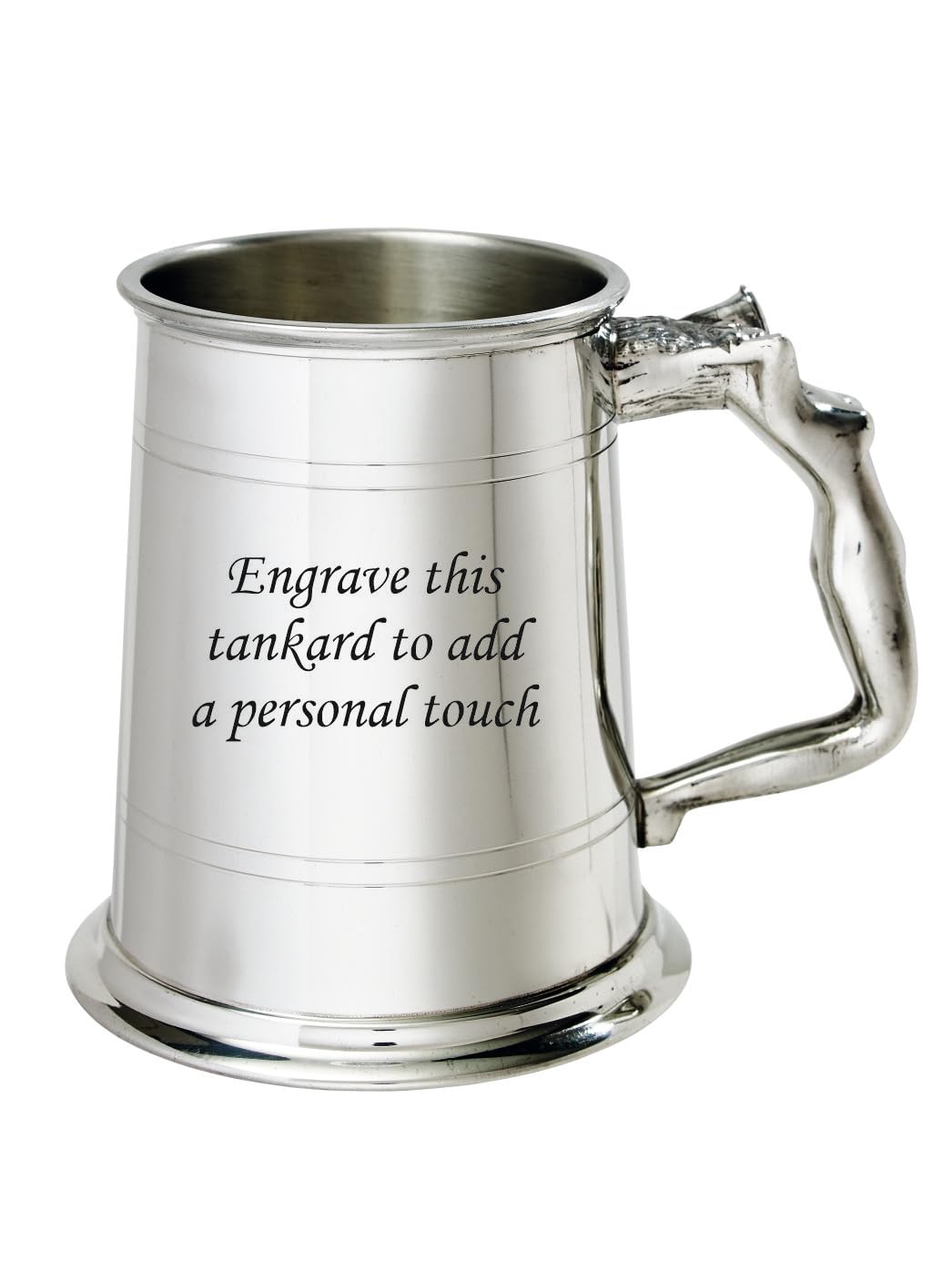 Wentworth Pewter - Nymph Handle 1 Pint Pewter Tankard (with Engraving)