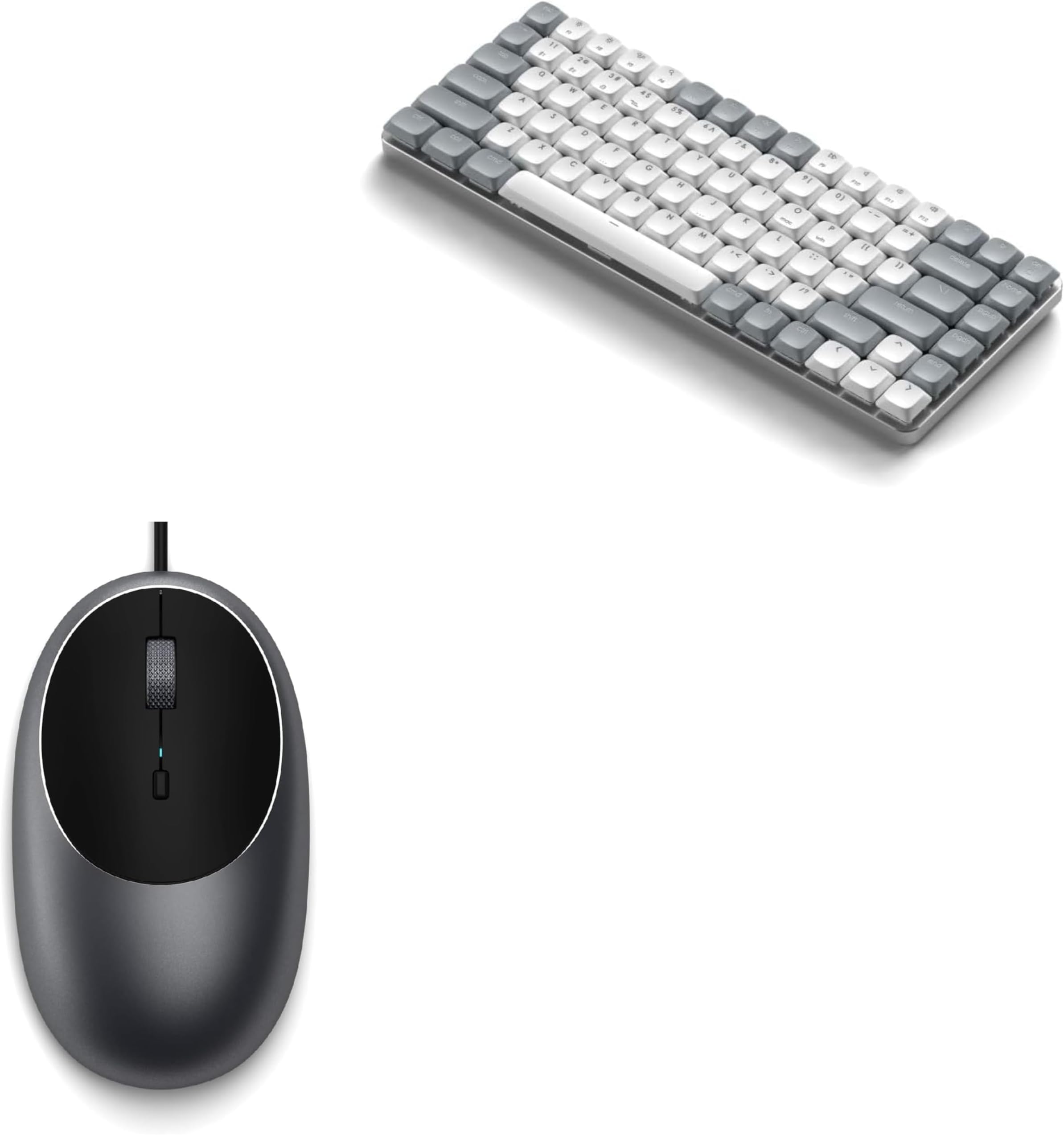 Satechi Aluminum C1 Wired USB C Mouse and SM1 Mechanical Keyboard Bundle