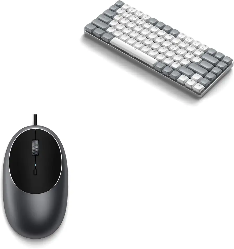 Satechi Aluminum C1 Wired USB C Mouse and SM1 Mechanical Keyboard Bundle