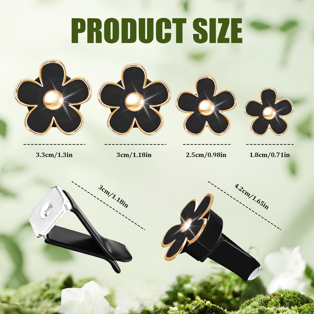 8 clip per bocchetta dell'aria a forma di margherita, clip per deodorante per auto, clip per presa d'aria condizionata dell'auto, accessori decorativi per auto, per donne e ragazze