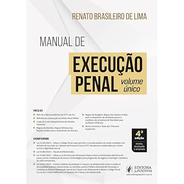 Capa do livro Manual de Execução Penal - Volume Único 4Ed.2025