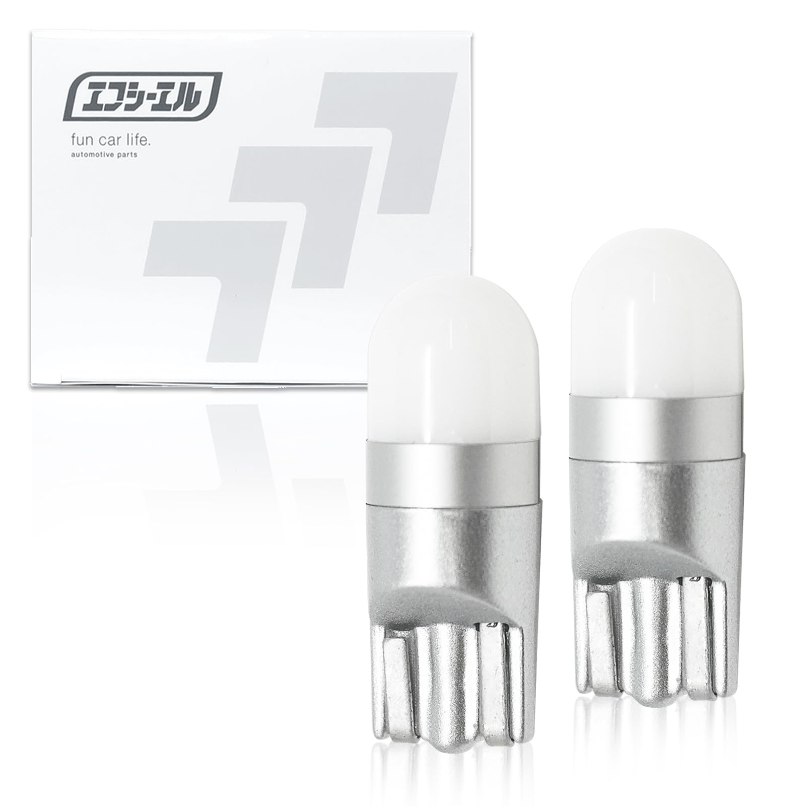fcl.(エフシーエル) LED T10 ポジション ナンバー灯 ルームランプ カーテシ 白 ホワイト 純白 車検対応 無極性 ステルス 12V 車用 2個入り