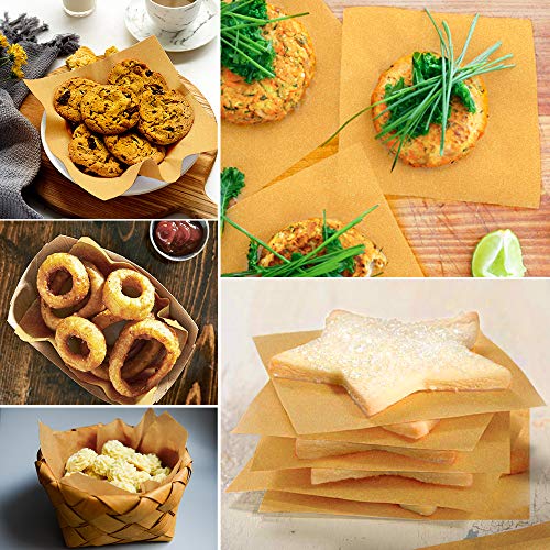 Image of Hiware 200 Count Unbleached Patty Paper, Burger Patty Paper, Non-Stick Wax Paper Sheets for Separate Burgers, Cookies & Other Foods When Storing, Freezing - 6 x 6