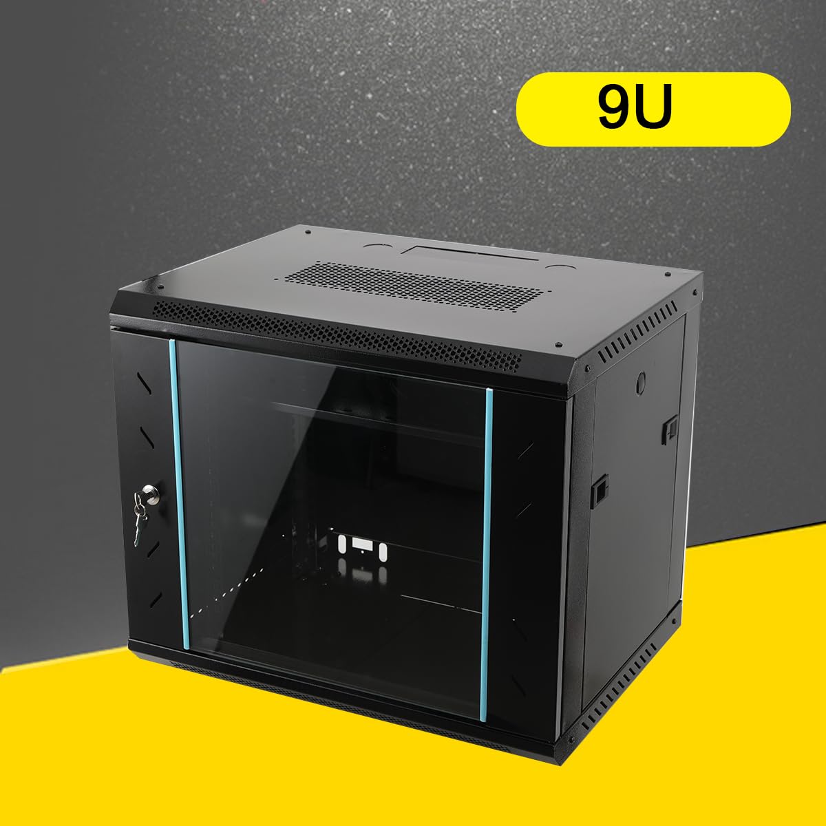 9HE Netzwerkschrank Serverschrank, zur Wand- oder Standmontage | Netzwerk-Wandschrank Server Rack Tragfähigkeit 60kg, 600×450×500mm