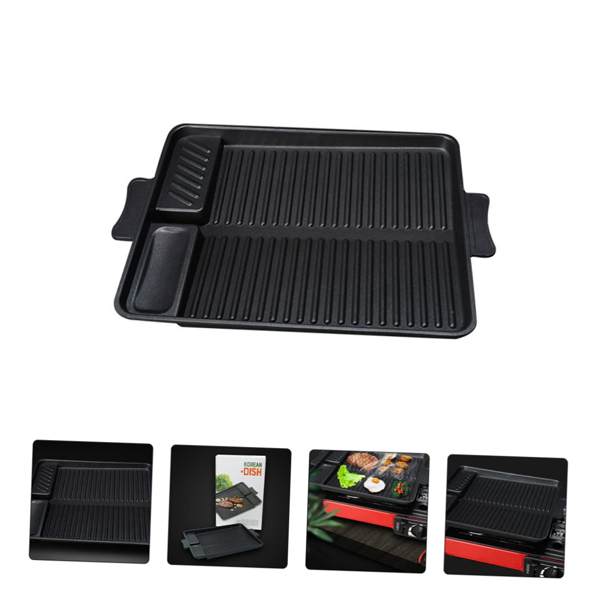 GALPADA 1pezzi Piastra per Barbecue Teglia Rettangolare per Bistecche di Manzo Teglia per Arrosti Facile da Pulire e Antiaderente