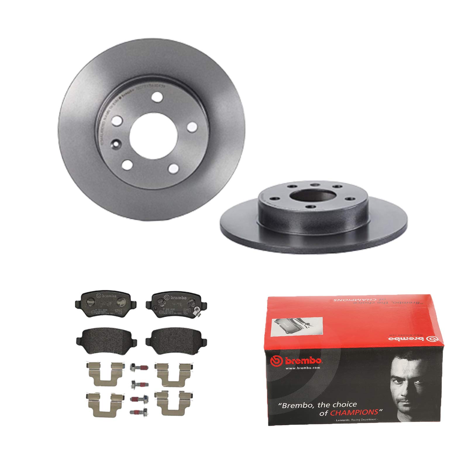 2 Bremsscheiben Voll 264 mm + Bremsbeläge Hinten von Brembo Voll (1420-53604) Bremsensatz Bremsanlage Bremsen-Kit,Bremsenset, Bremsscheiben, Bremsbeläge, Bremsen-Set, Beläge, Bremsbelag,