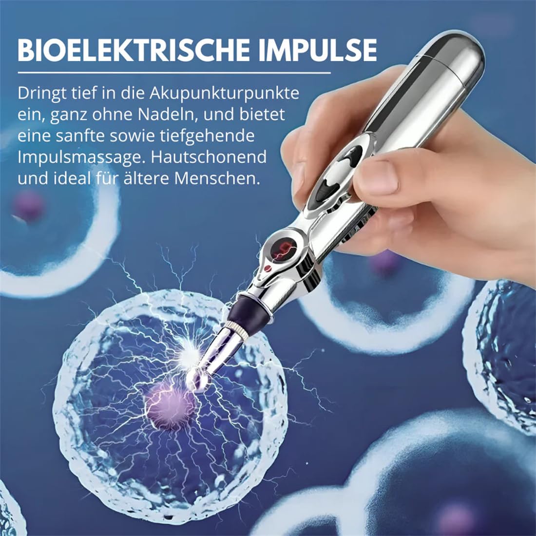 Elektronisches Akupunkturpunkt-Massagegerät - Heilstift für schmerzfreie Therapie – Nadellose Schmerzlinderung, 9 Intensitätsstufen, tragbar & wiederaufladbar – Ideal für Zuhause, Büro & auf Reisen