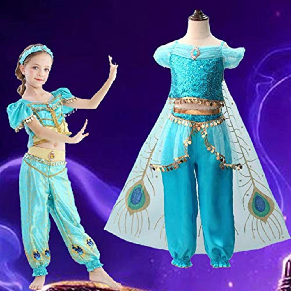 Amazon.co.jp: ibella アラジン 衣装 子供 ジャスミン コスプレ こども 