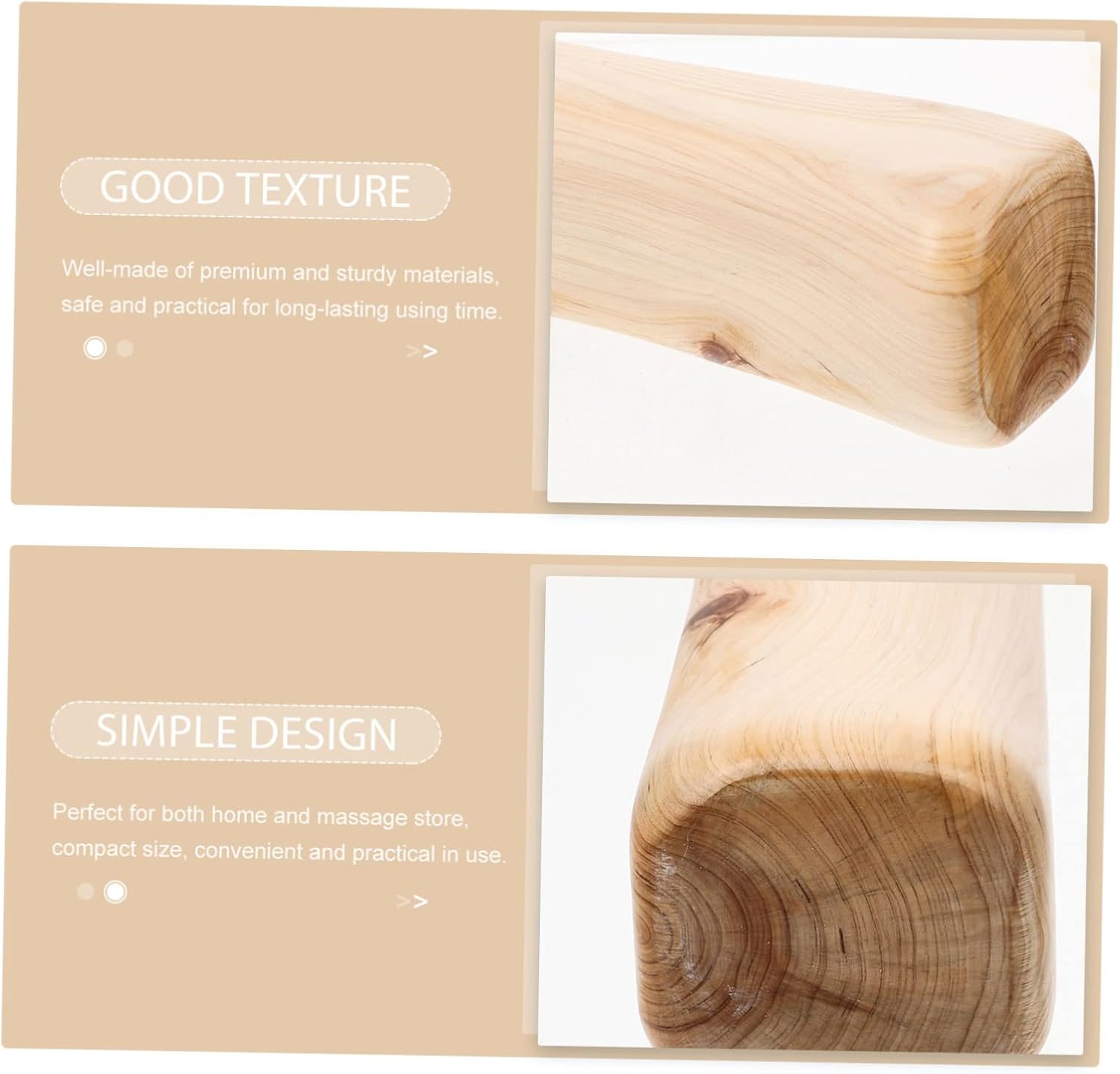 MAGICLULU Wooden Cervical Neck Pillow for Sauna Ergonomic Arc Shaped Lumbar Support Natural Hardwood Spine Relaxation Cushion Promotes Posture and Relief Compact Design for Home and Massage