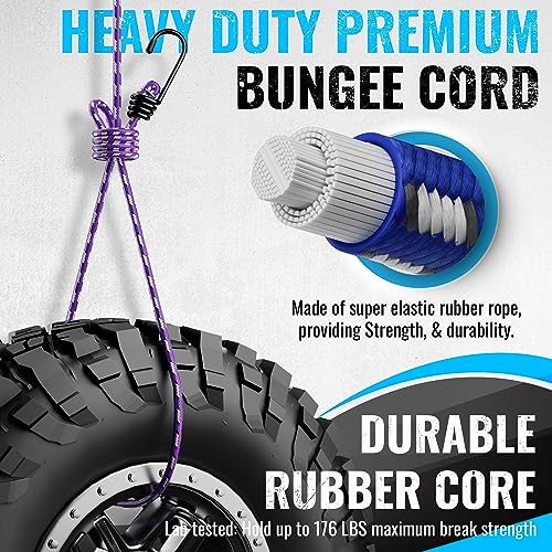 image for GOEASY0312 Premium Bungee Cords Heavy Duty - 20 pcs Bungee Cords with 