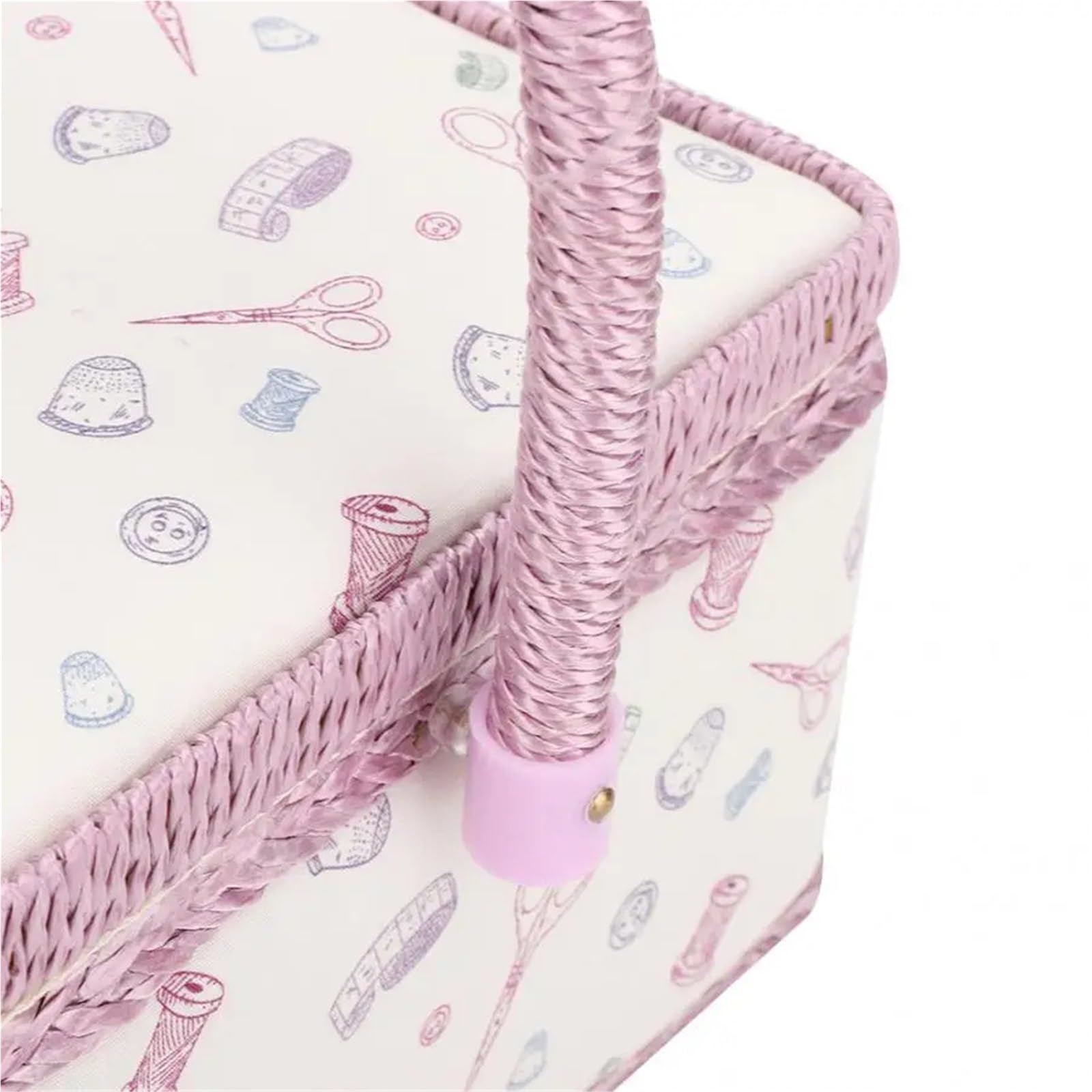 UBOHUZ Vintage Nähkorb Haushalt Stoff Handwerk Faden Nadel Aufbewahrungsbox Organizer Nähen für Hause Reise