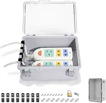 Amazon.co.jp: ISKALT 電気ボックス コンセントボックス ABS 防塵防水