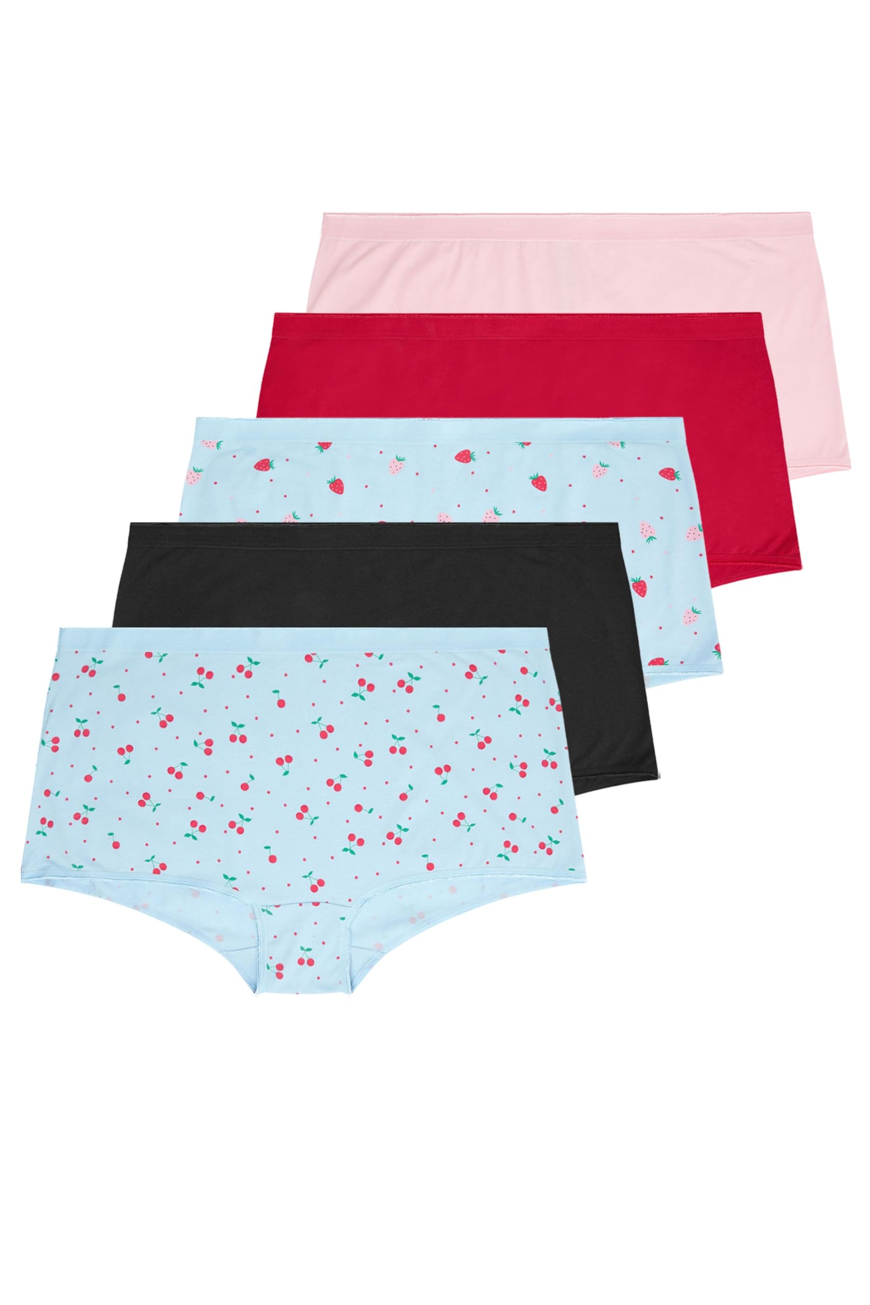 Yours Women's Multicolor 5 Pack Berry Print Shorts | : 34/36
