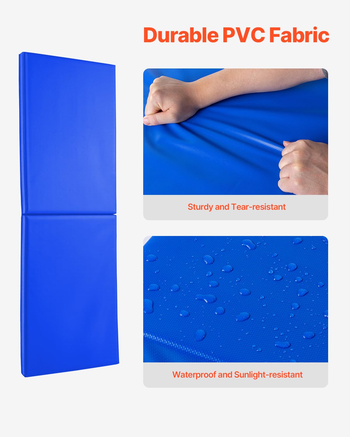 VEVOR Acolchado de Pared para Gimnasio, Resistente al Desgarro, Alta Densidad, para Pared de Cancha de Baloncesto, Duradera e Impermeable para Gimnasio, Garaje, Sótano, 1800 x 600 x 50 mm, Azul