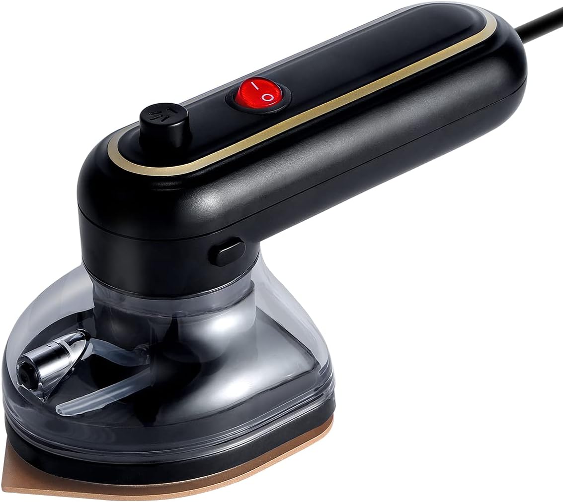 Portable Mini Iron Travel Iron with Nonstick Soleplate, Steamer, Black Portable Mini Iron Travel Iron with Nonstick Soleplate, Steamer, Black