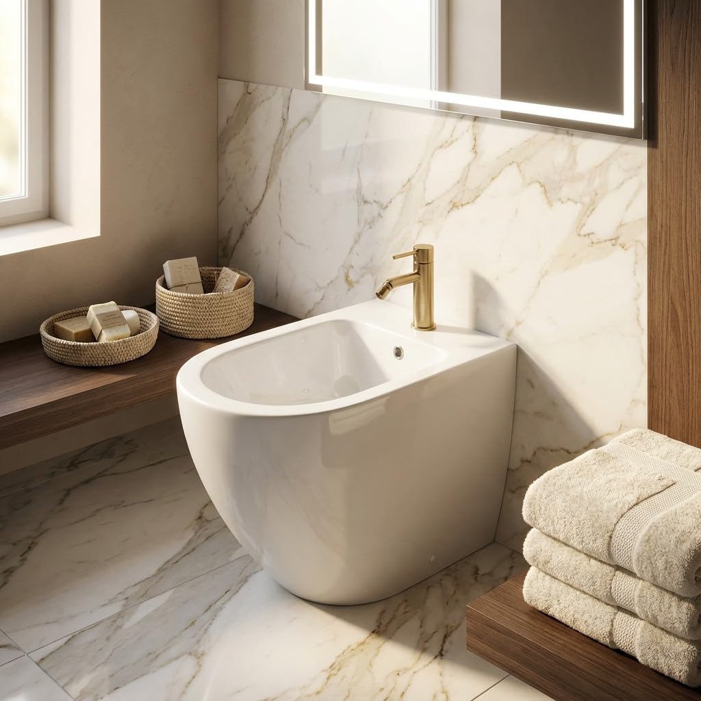Bidet filomuro in ceramica bianca 52x38 cm – Serie Des | RAK Ceramics