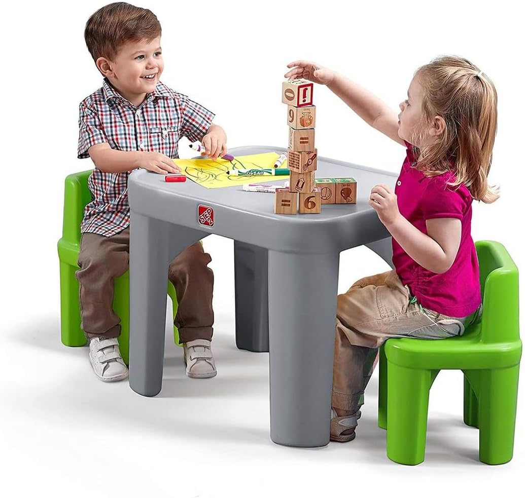 Amazon.com: Step2 Mighty My Size Kids Table and Chair Set, Playroom ...