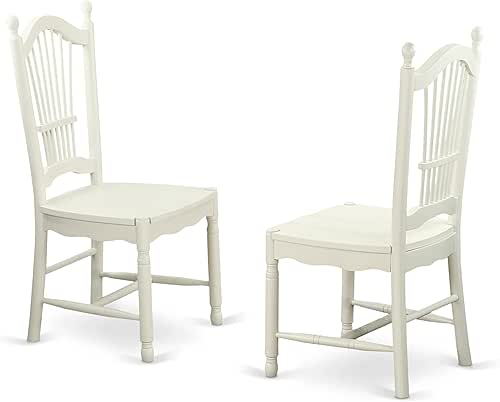 East West Furniture DOC-LWH-W Dover Dining Room Chairs - Slat