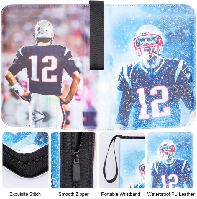 Miniatura 2 de Carpeta de tarjetas de fútbol con 50 fundas extraíbles, soporte para tarjetas de intercambio para 400 tarjetas de fútbol, soporte de tarjetas de