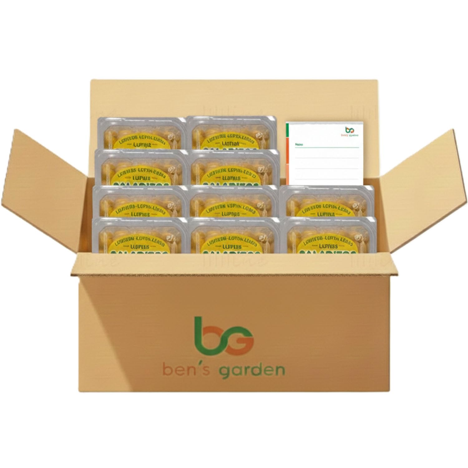 Saladitos Lupinen 10x350g - Proteinreich, Ballaststoffreich & Omega 3 + Ben's Garden Notizblock Set