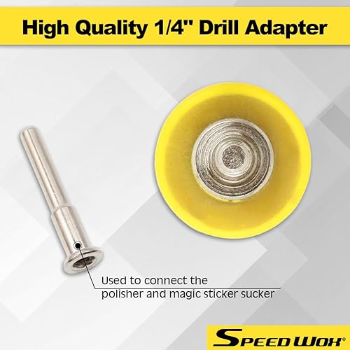 Miniatura 4 de SPEEDWOX Paquete de 5 discos de lijado de 1 pulgada con gancho y bucle con accesorio de taladro de vástago de pulgadas, almohadillas de respaldo y