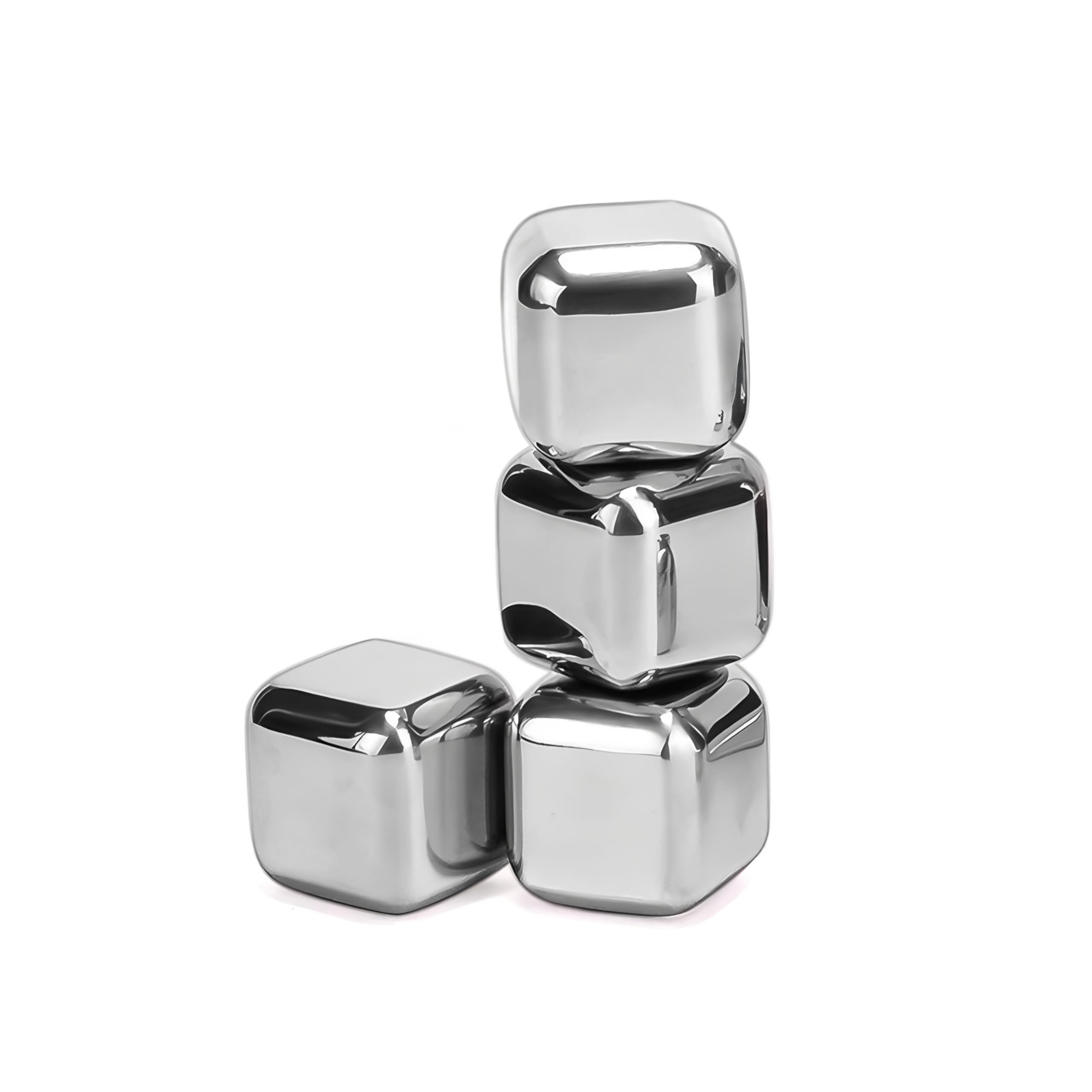 Cooling Cubes, 4-Piece Stainless Steel Chilling Stones for Whiskey